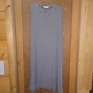 Free kisses medium rayon blend striped acemetrical dress